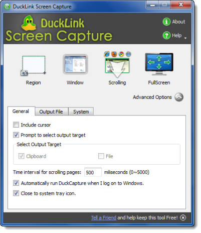 Capture d'écran DuckLink