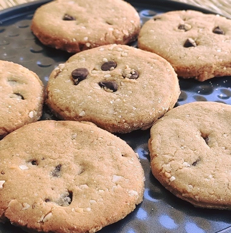 Whole Wheat Chocolate Chip Cookies INDIAN No SODA, EGG, Butter [ PARO