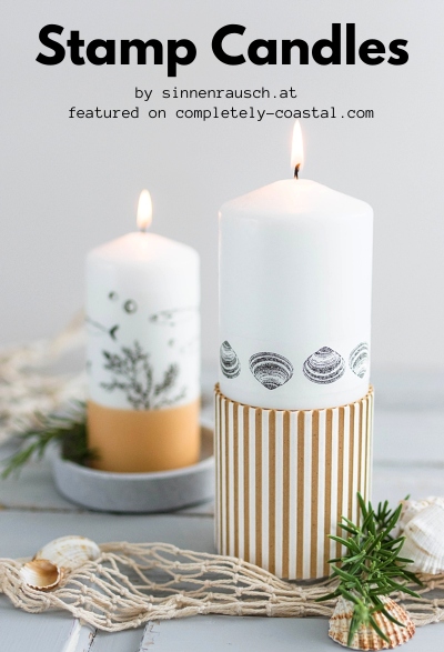 Pillar Candle Holders with Major Coastal Vibes (Thrift Store After)