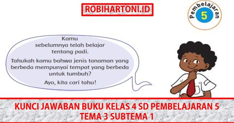 Kunci Jawaban Buku Kelas 4 Sd Pembelajaran 5 Tema 3 Subtema 1 Robihartoni