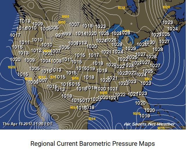 Earthquake Prediction Barometric pressure over USA