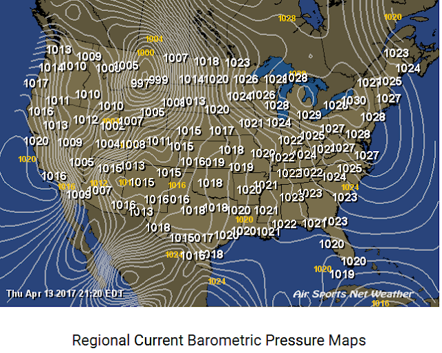 Earthquake Prediction Barometric pressure over USA
