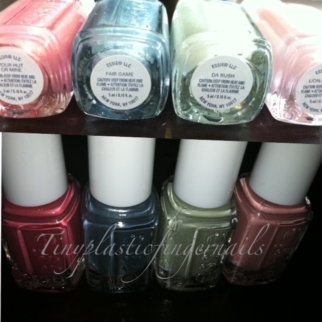 Tiny plastic fingernails Essie Da Bush and CVS Nail Polish Remover