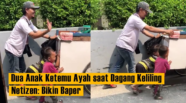 Lagi Asyik Main Ketemu Ayah Dagang Keliling, Aksi Dua Bocah Ini Bikin Baper