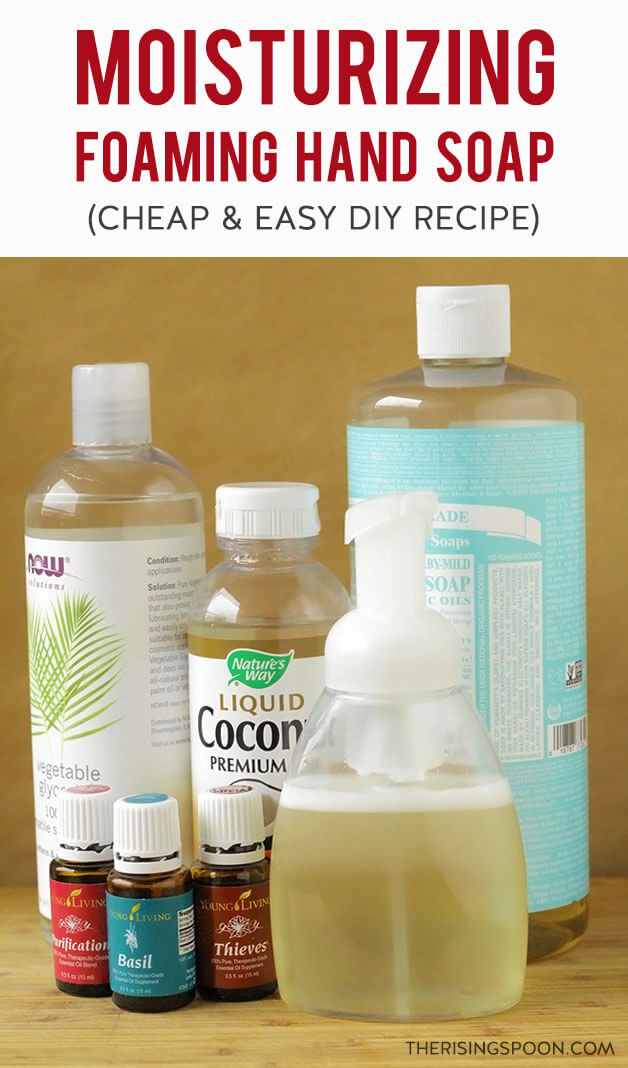 Want to wash your hands more often but tired of them getting dry & cracked? Learn how to make a simple foaming hand soap that does a great job of cleaning & moisturizing. Try my super easy recipe using simple, non-toxic ingredients like liquid castile soap, water, moisturizing liquid carrier oils, and essential oils. This homemade version costs pennies to make a single batch, leaves your hand smelling lovely, and you'll have plenty left over for refills.
