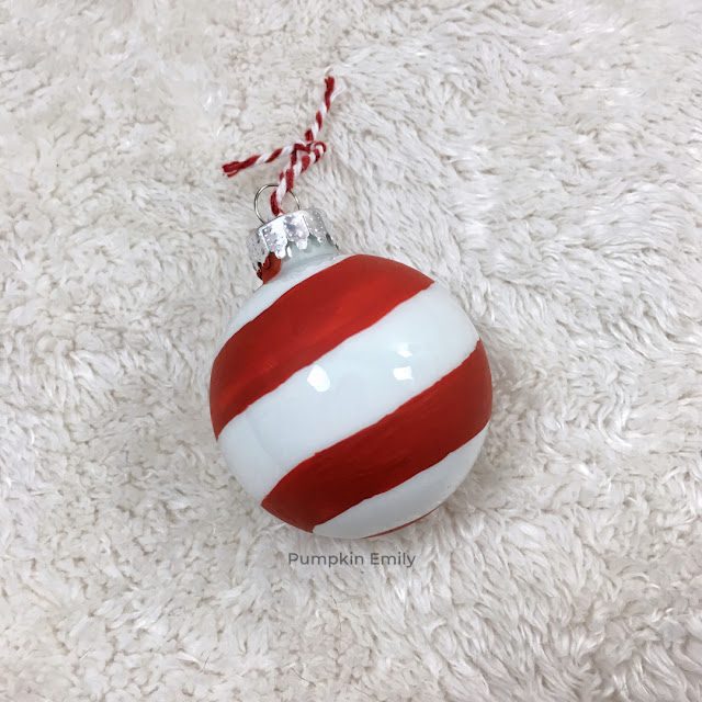 DIY candy cane inspired Christmas ornament