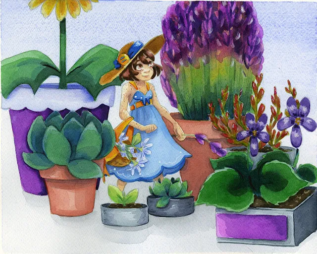 watercolor art, watercolor illustration, kidlit watercolor art