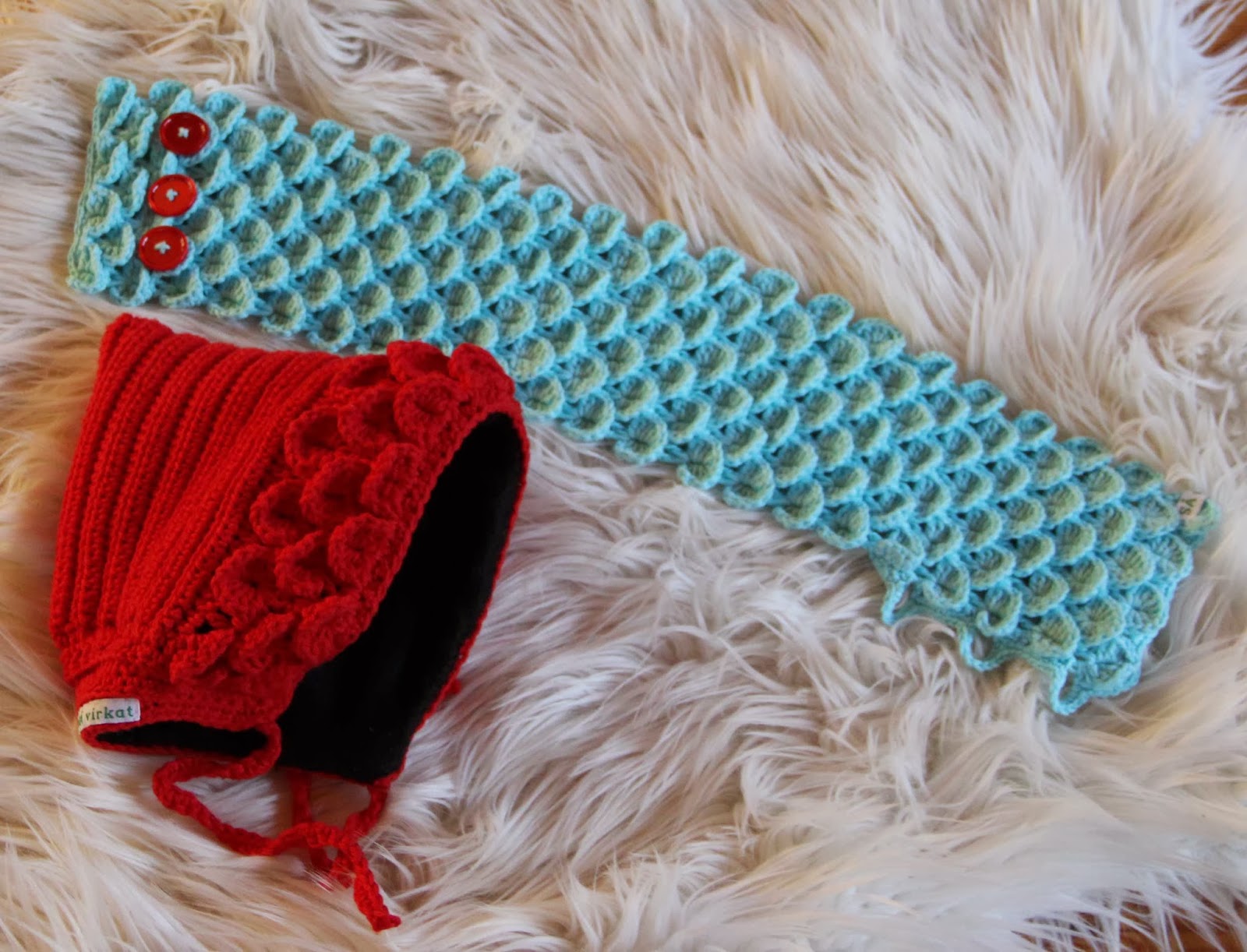 crochet hat scarf crocodile stitch free patern