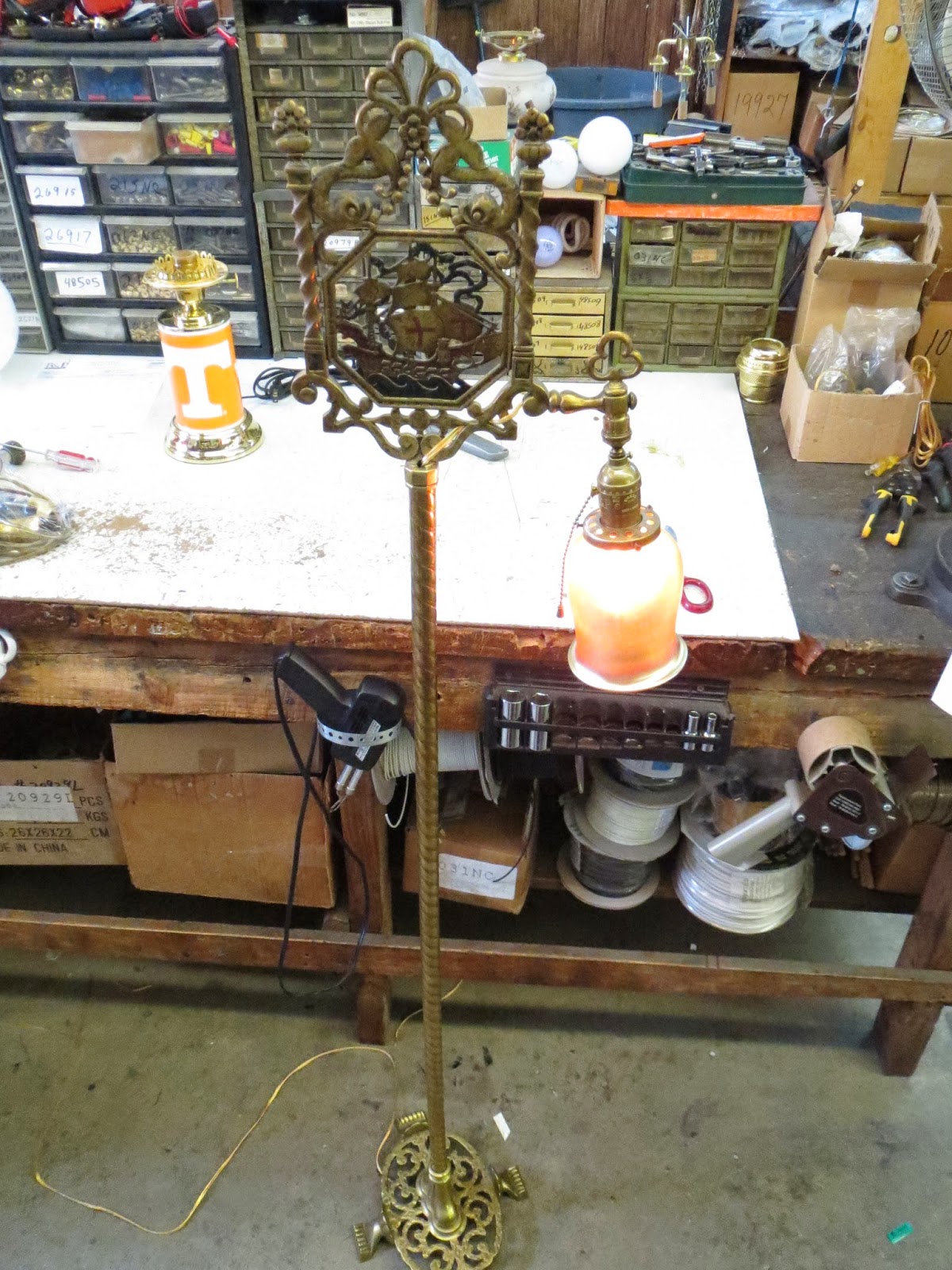 Lamp Parts and Repair Lamp Doctor Brass Floor Lamp with Ship Rewired