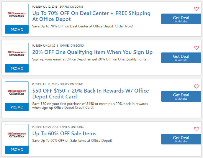 Office Supplies with Office Depot coupon code to pay less