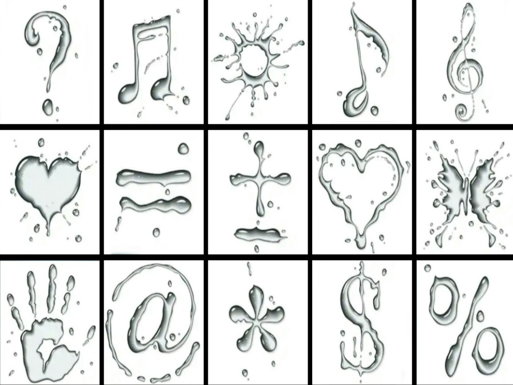 Mentahan abjad, angka, dan simbol dari air buat edit foto ...