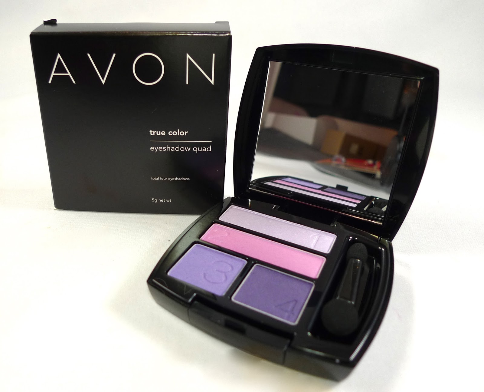Review Avon True Color Eyeshadow Quad in Purple Pop