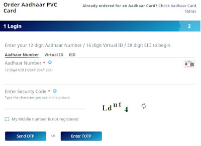 Order Aadhaar PVC Card