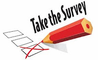 Illustration of a red pencil marking a survey ballot with words "Take the Survey"