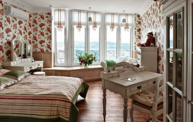 Provence style curtains for the bedroom