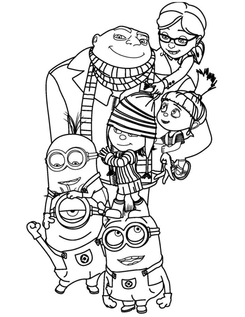 Despicable me coloring pages to print - Squid Army