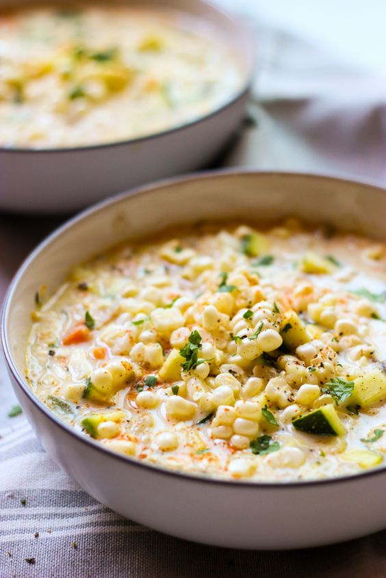 Summer Fresh Corn and Zucchini Chowder Food Favorie