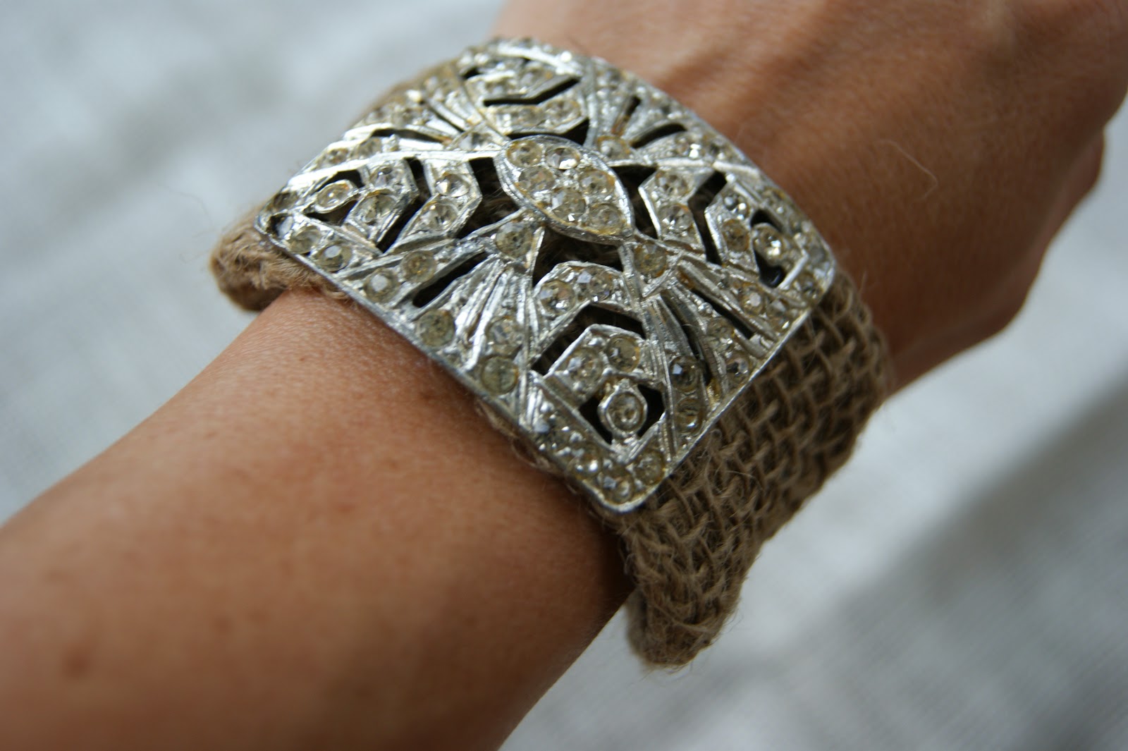 Burlap Vintage Jeweled Bracelet