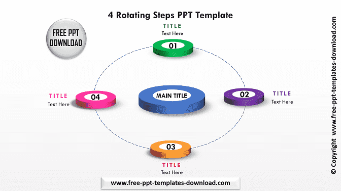 4 Rotating Steps PPT Template Download