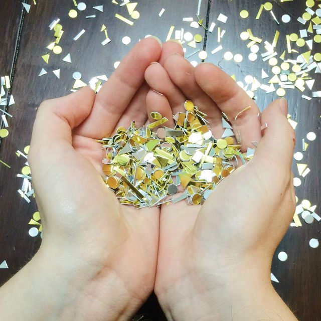 All Paths Lead to Wonderland DIY Metallic Confetti