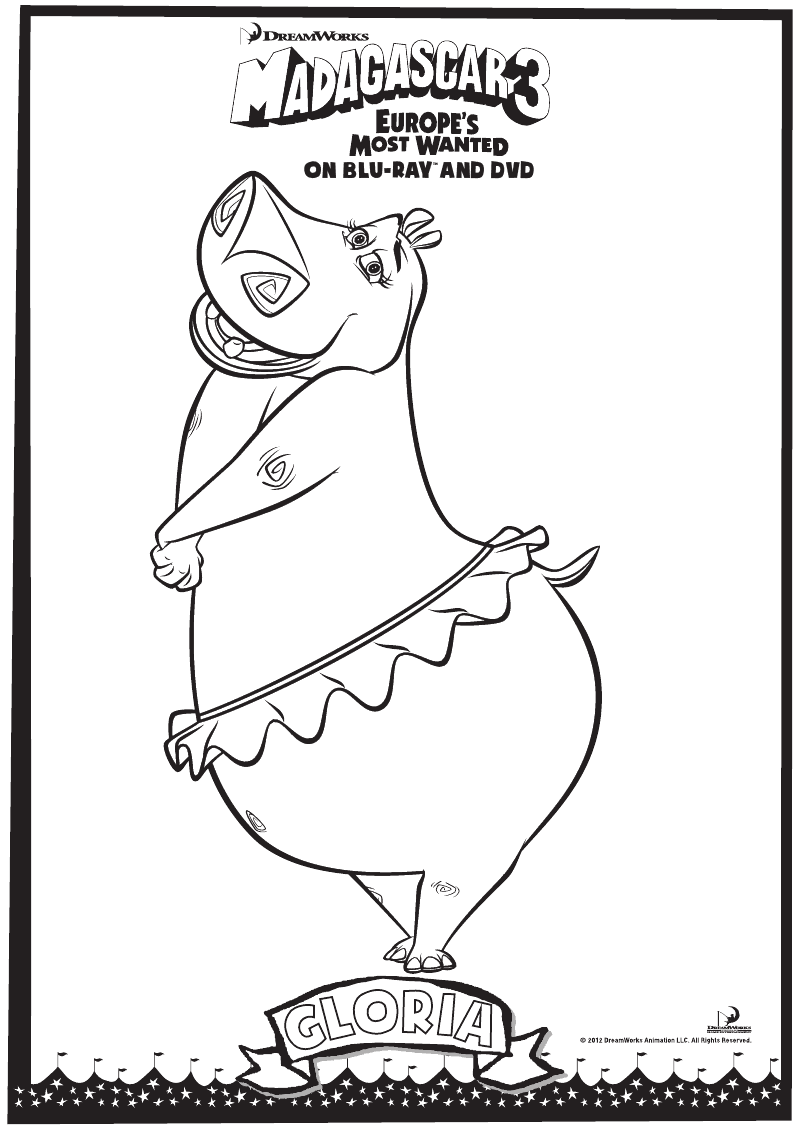 madagascar 3 marty coloring pages - photo #20