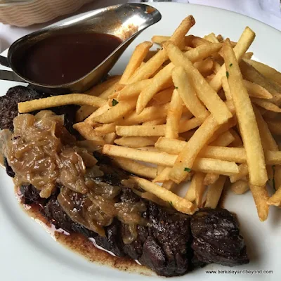 steak frites at Cafe de la Presse in San Francisco, California