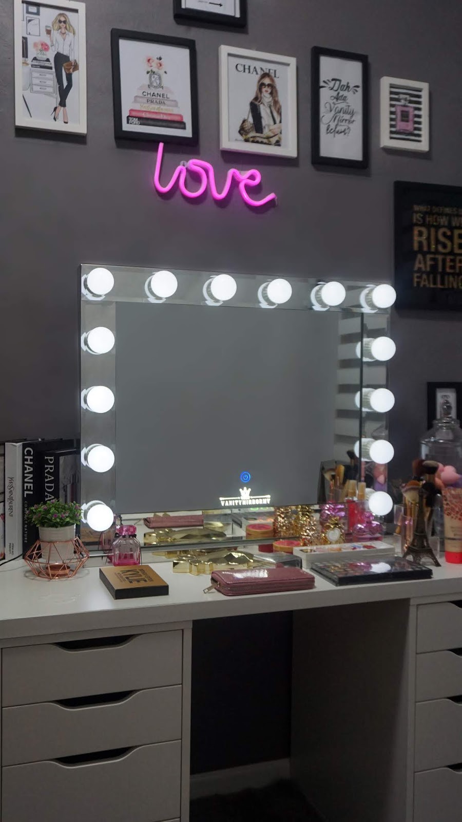 Vanity Mirror Mirrored Beveled Frame Design Vanity Mirror Malaysia Termurah Murah Cermin