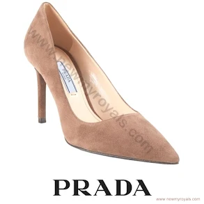 Sophie Countess of Wessex wore Prada Brown Suede Point Toe Pumps