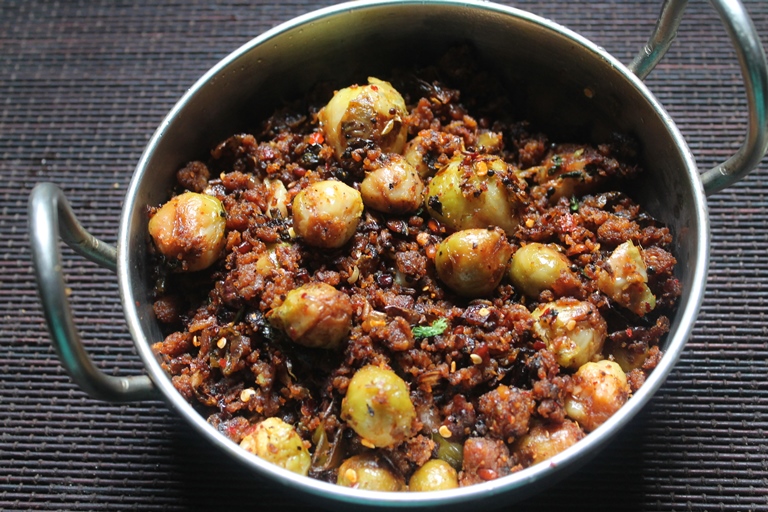 Brussel Sprouts Sabji Recipe Indian Style Brussel Sprouts Recipe