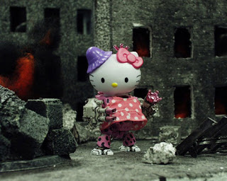 Hello Kitty Warhammer 40k pink polka dot dreadnought in a dress