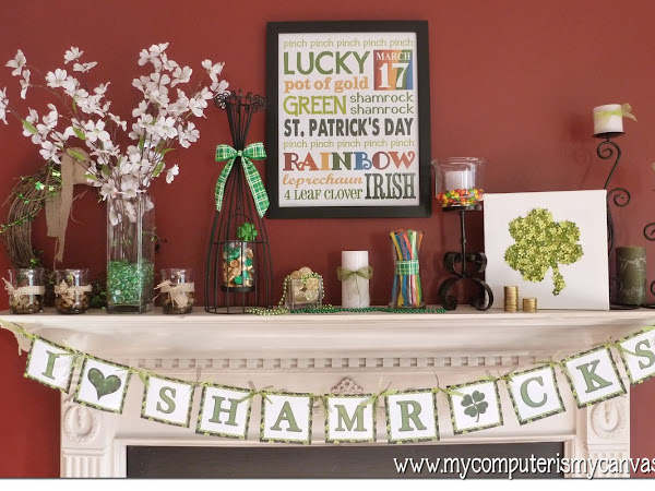 St. Patty's Day Mantle & Subway Art