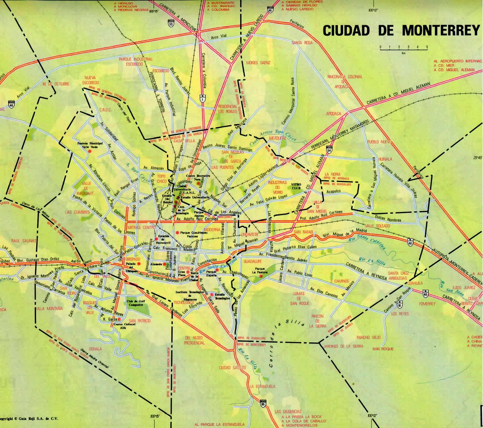 Monterrey Mexico Border Map