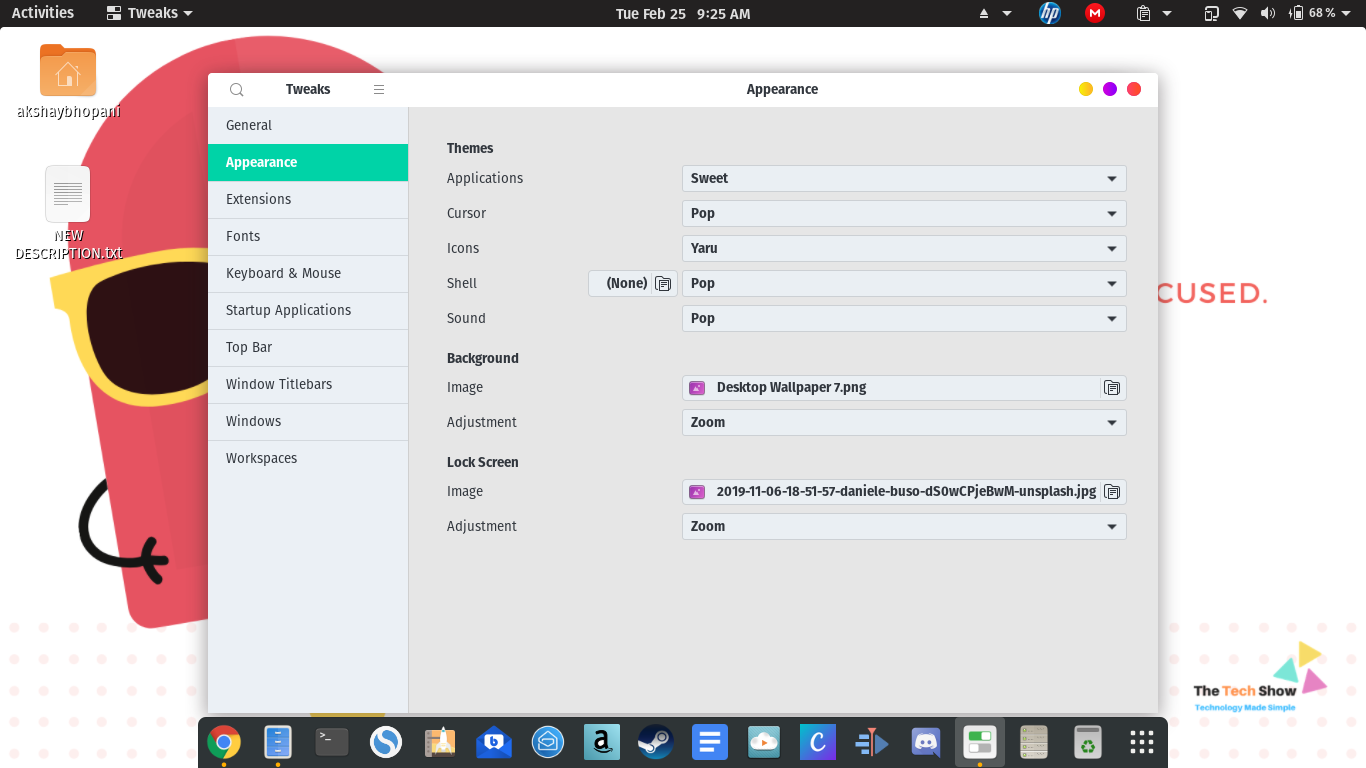My Gnome Theme and Plugins Gnome Tweaks List and Installation Guide