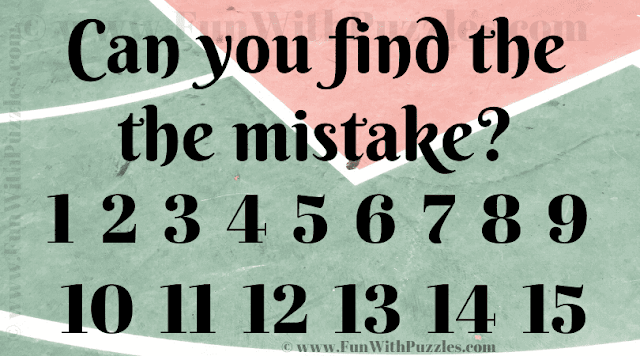 Can you find the the mistake 1 2 3 4 5 6 7 8 9 10 11 12 13 14 15