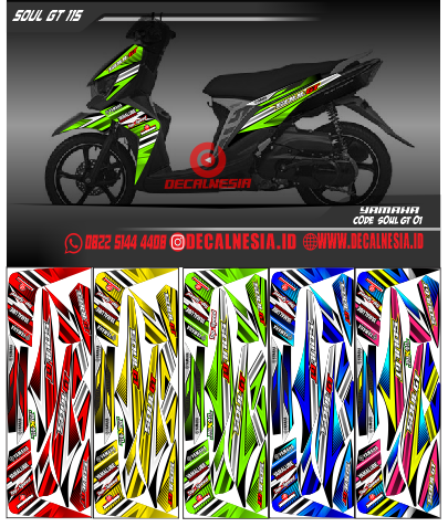 Striping Stiker Lis Variasi Motor Yamaha Mio Soul Gt 115 Lama Decalnesia