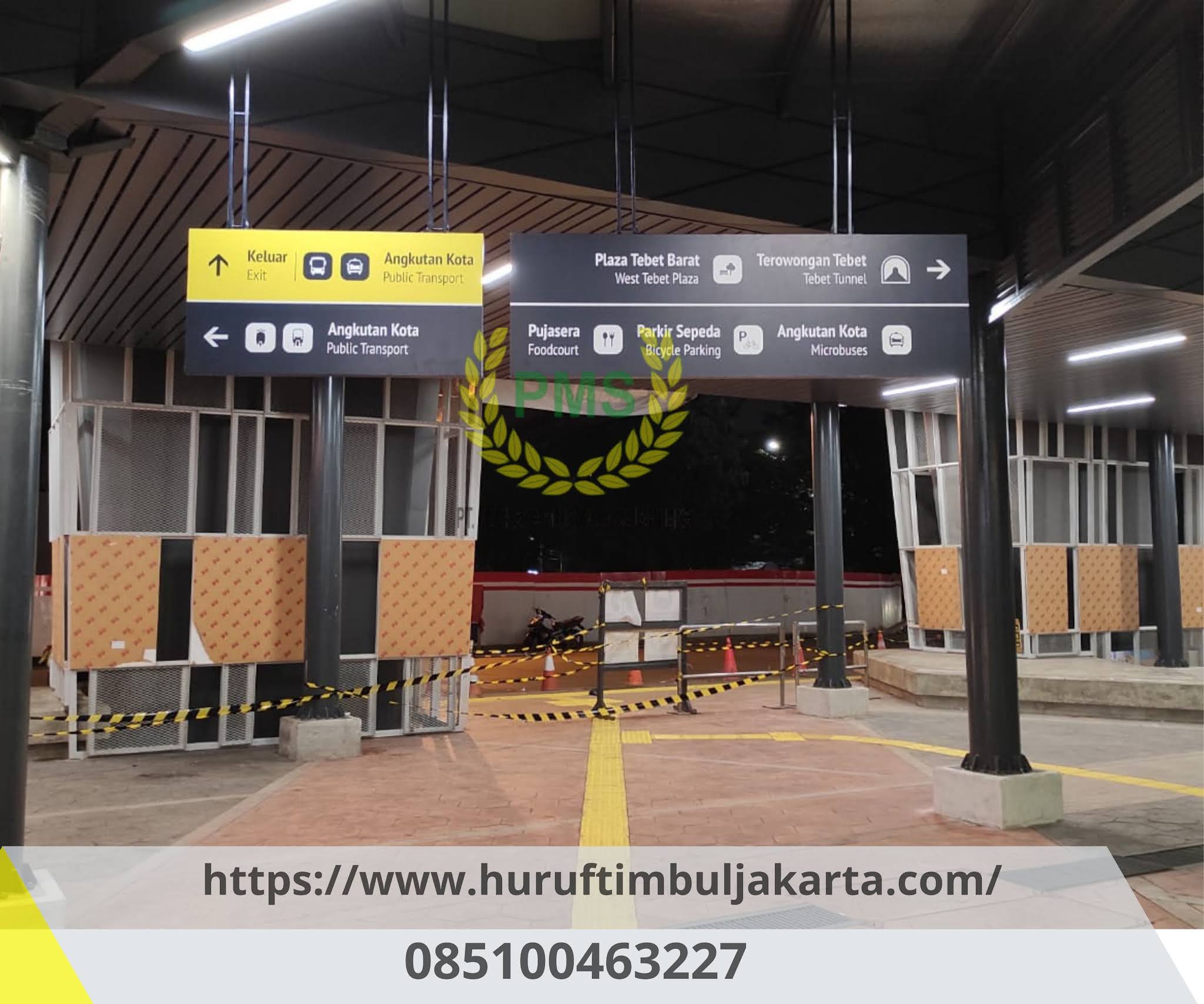 Huruf timbul Jakarta, pembuatan Signage Petunjuk arah Stasiun Tebet