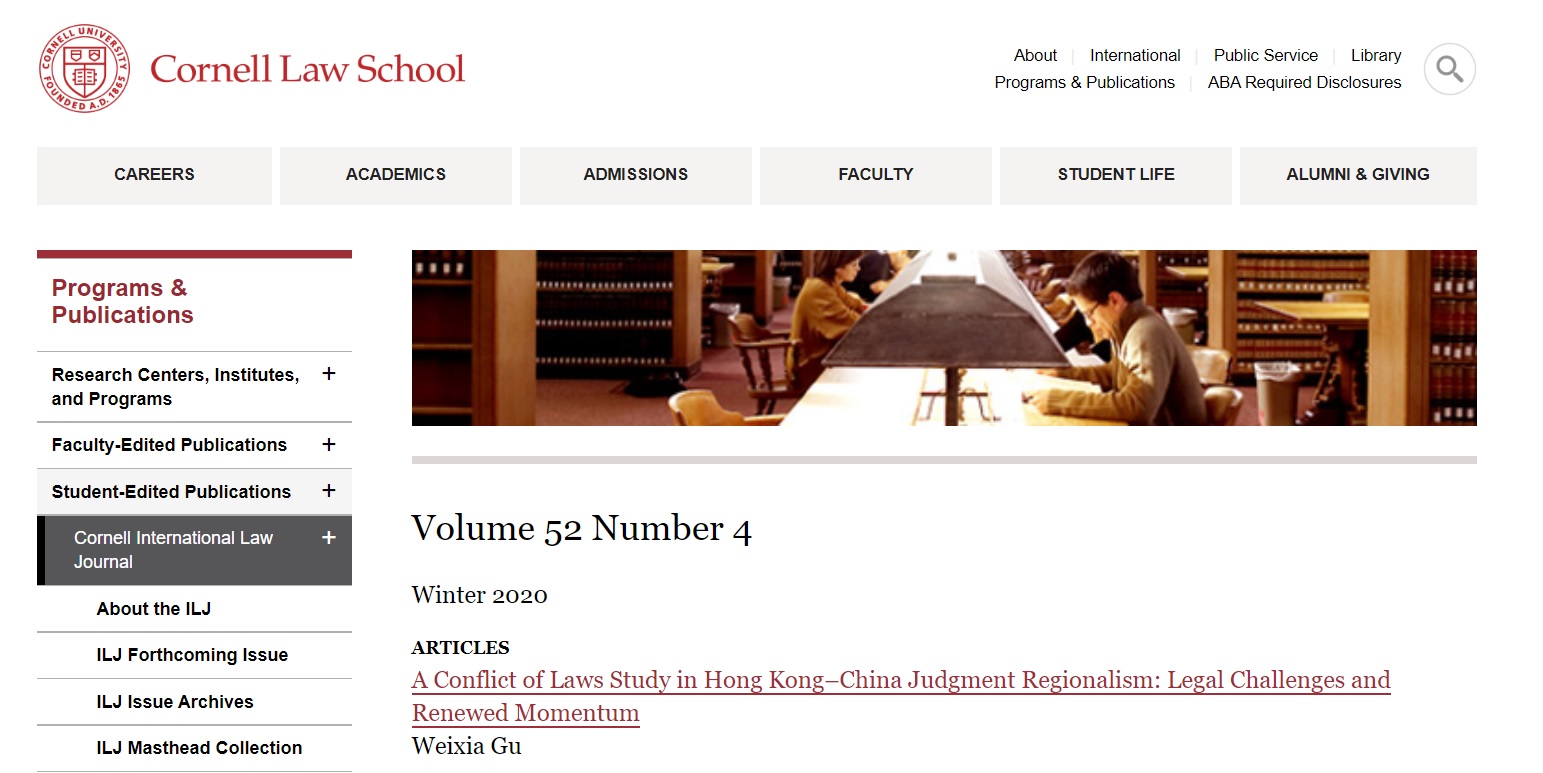 HKU Legal Scholarship Blog Gu Weixia on A Conflict of Laws Study in