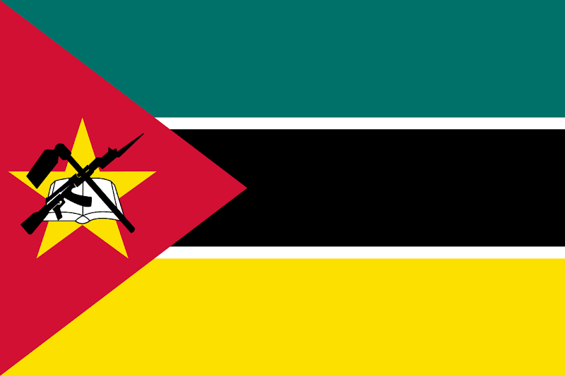 Logo Gambar Bendera Negara Mozambik PNG JPG ukuran 800 px