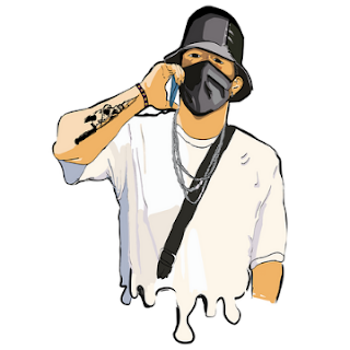 cool guy making call pfp with mask