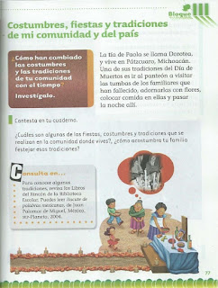 Apoyo Primaria Exploración de la Naturaleza y la Sociedad 2do Grado Bloque III Lección 3 Costumbres, fiestas y tradiciones de mi comunidad y del país