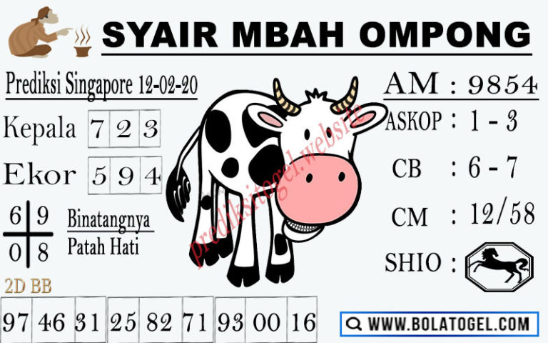 Syair Mbah Ompong Singapura 12 Feb 2020 Archives Prediksi Master Togel Hari Ini Singapura Hongkong Sidney Jp