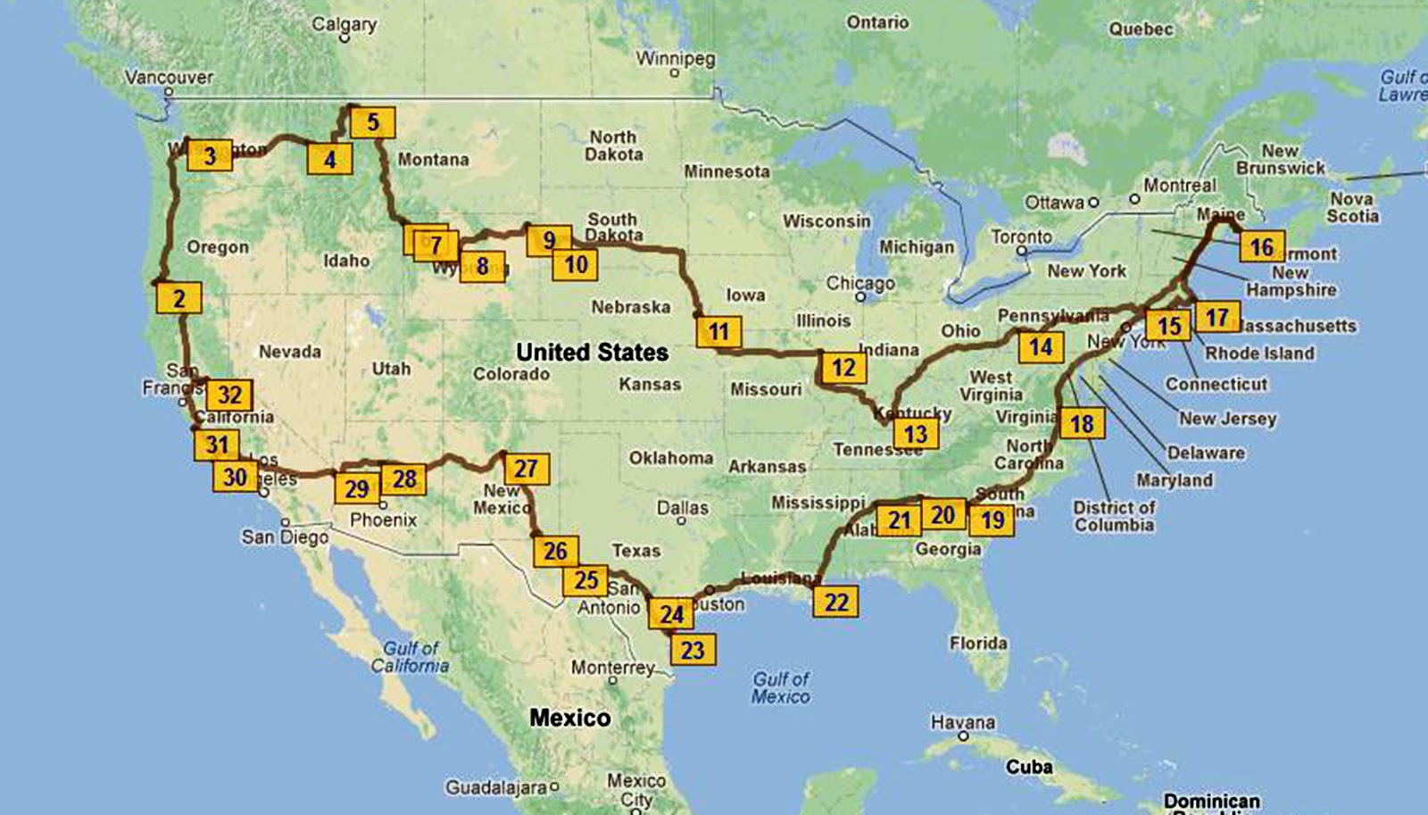 rv usa travel map