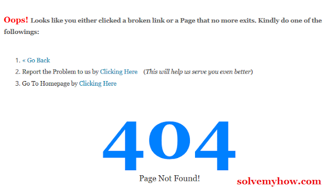 Make Professional 404 Error Page In Blogger