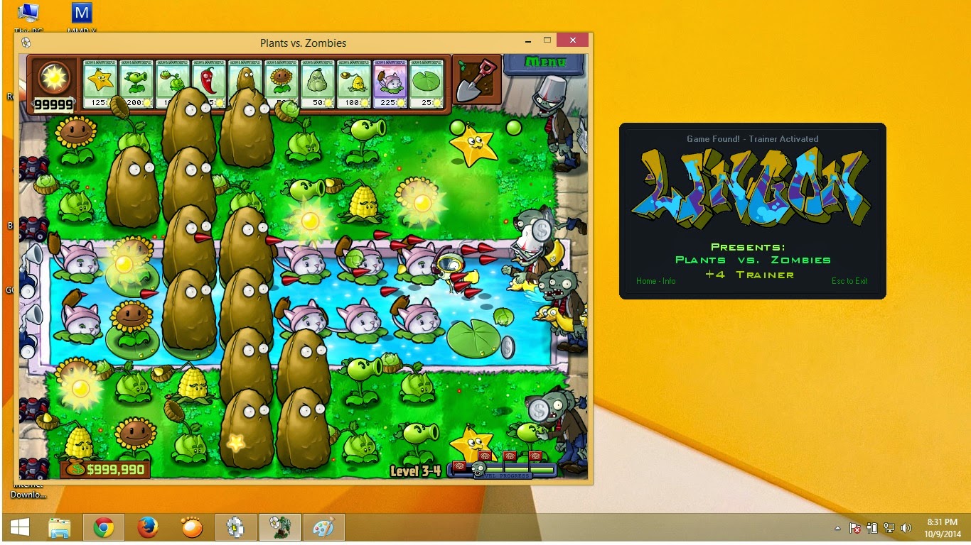 Plants vs. Zombies + 4 Trainer Info For PC namri games