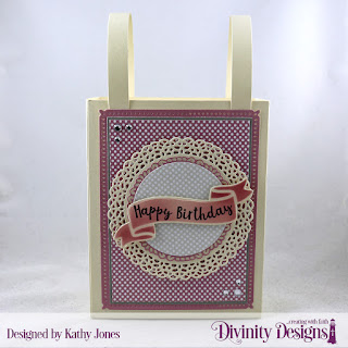 Custom Dies: Card Caddy and Gift Bag, Fancy Circles, Circles, Snowflake Sky, Paper Collection: Shabby Pastels