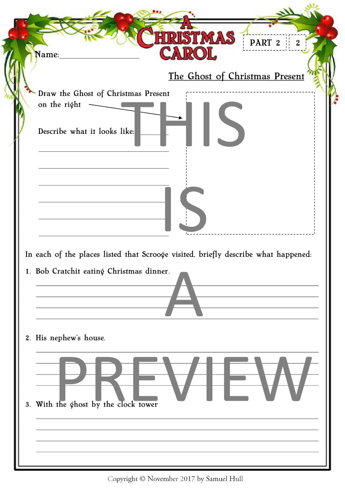 A Christmas Carol Movie Guide + Activities (Color + B/W) - Answer Key ...