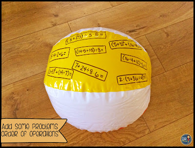 beach ball math, math review, math game, How to Make an Easy Math Game Using Beach Balls