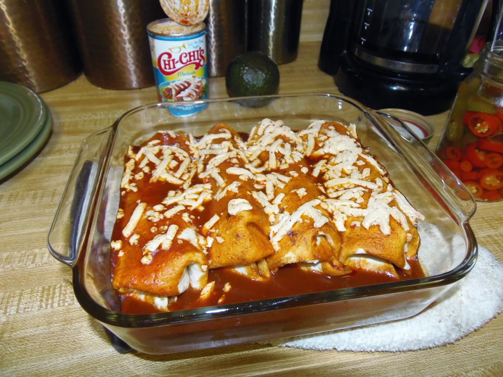 Glo's Kitchen Beef(less) & Refried Beans Enchiladas