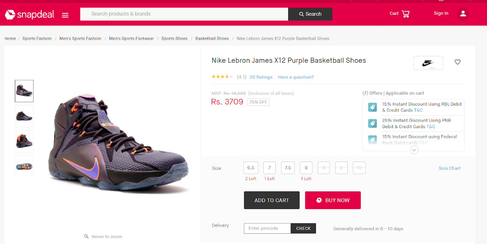 nike lebron shoes snapdeal