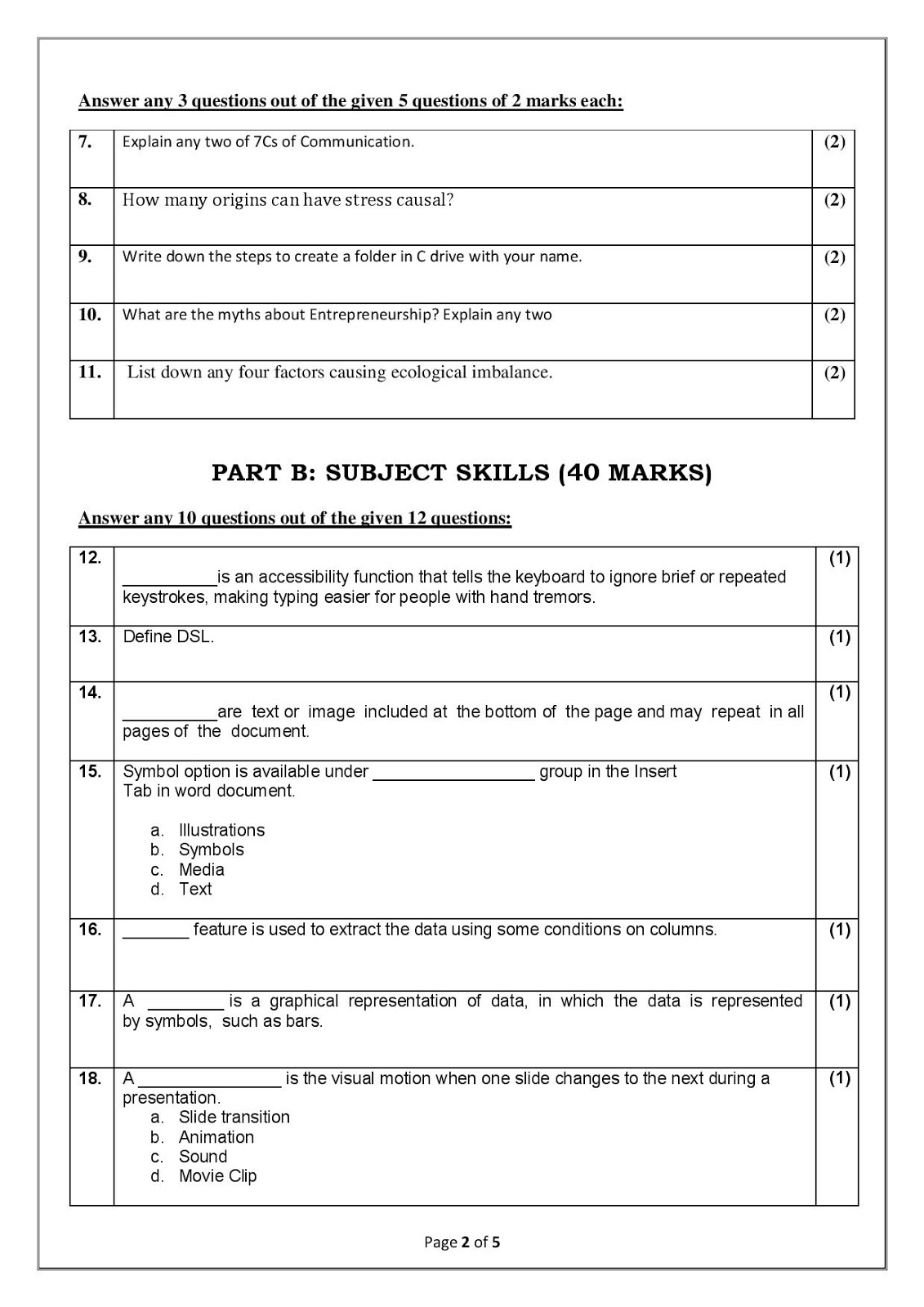 IT 402 SAMPLE PAPER WITH ANSWER(V.V.I)